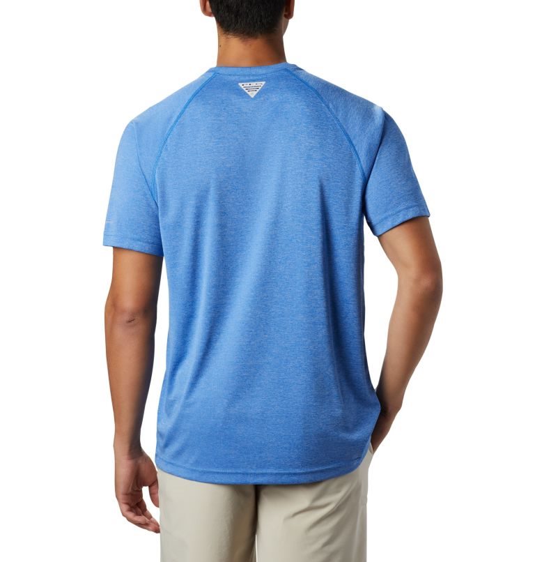Men's Columbia PFG Terminal Tackle Heather Short Sleeve T Shirts Blue | CA-J0C1A