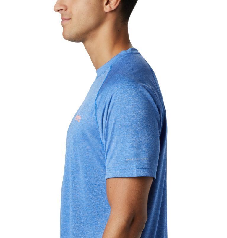 Men's Columbia PFG Terminal Tackle Heather Short Sleeve T Shirts Blue | CA-J0C1A