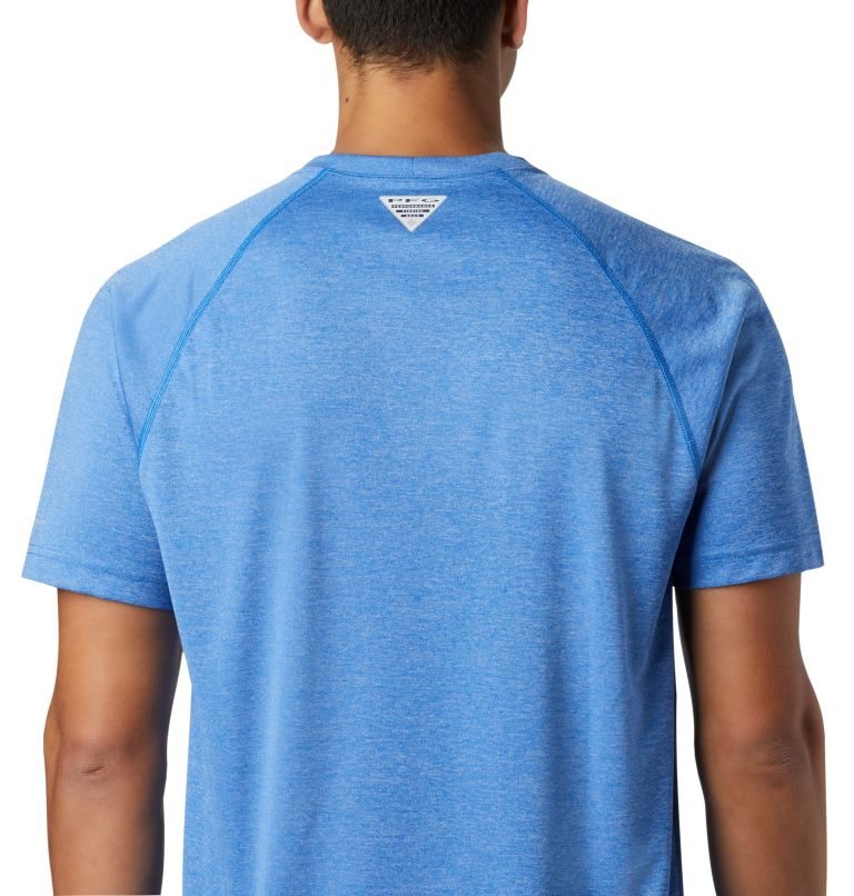 Men's Columbia PFG Terminal Tackle Heather Short Sleeve T Shirts Blue | CA-J0C1A