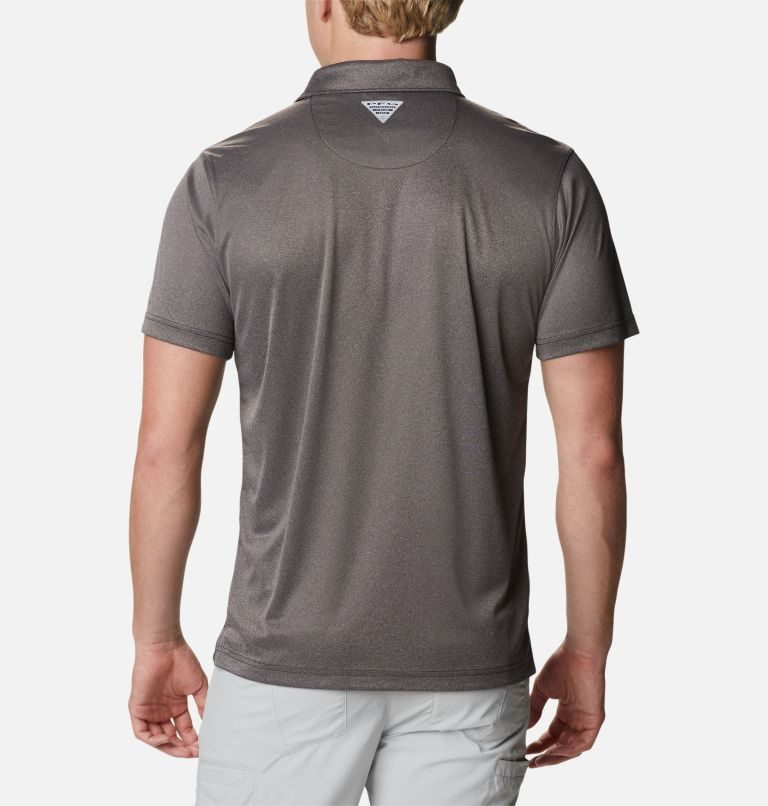 Men's Columbia PFG Terminal Tackle Heather Polo Shirts Dark Grey | CA-K4035