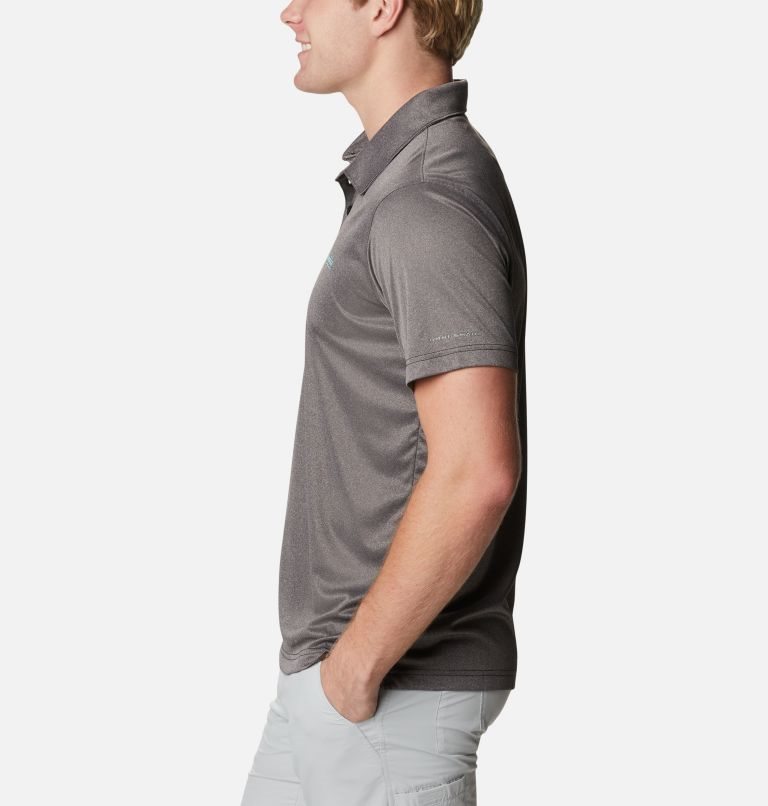 Men's Columbia PFG Terminal Tackle Heather Polo Shirts Dark Grey | CA-K4035