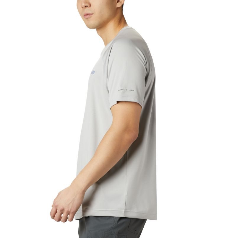 Men's Columbia PFG Terminal Tackle Heather Short Sleeve T Shirts Light Grey | CA-L1035