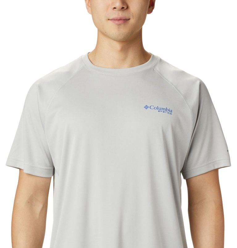 Men's Columbia PFG Terminal Tackle Heather Short Sleeve T Shirts Light Grey | CA-L1035
