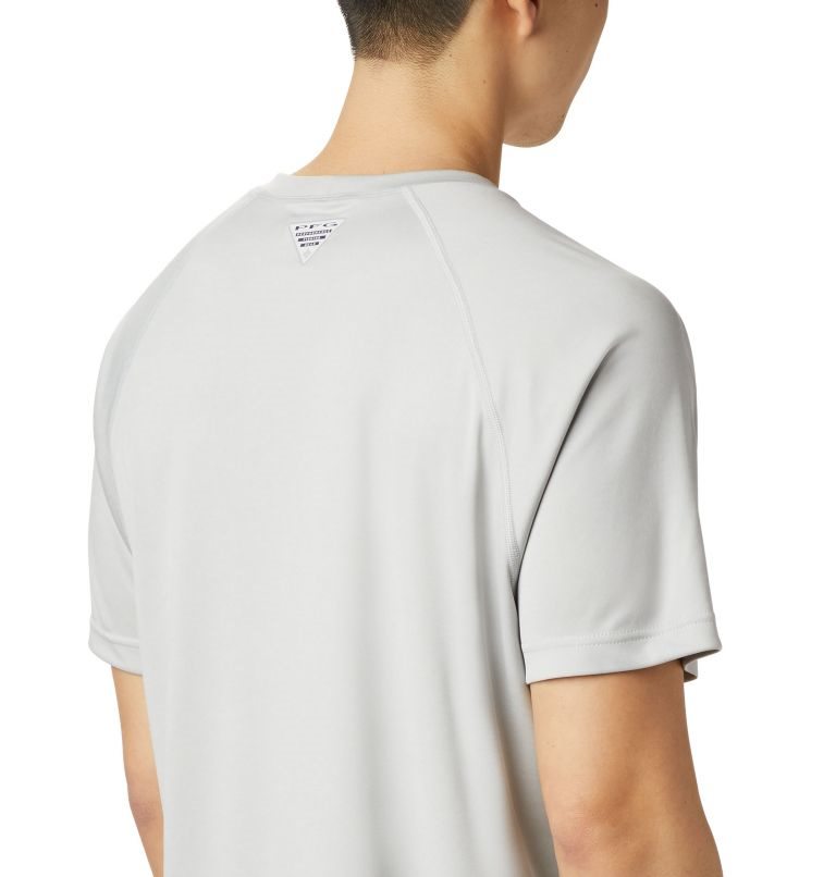Men's Columbia PFG Terminal Tackle Heather Short Sleeve T Shirts Light Grey | CA-L1035