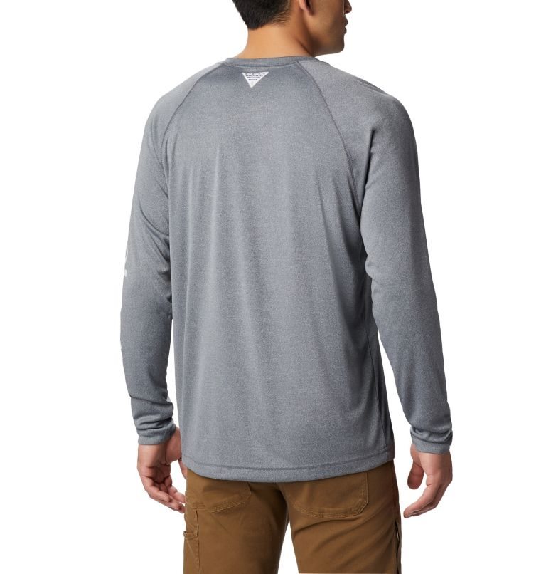 Men's Columbia PFG Terminal Tackle Heather Long Sleeve Sweatshirts Grey | CA-L30C6