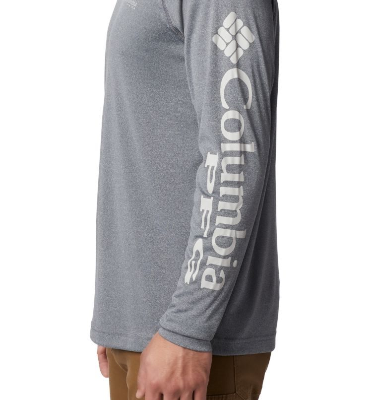 Men's Columbia PFG Terminal Tackle Heather Long Sleeve Sweatshirts Grey | CA-L30C6