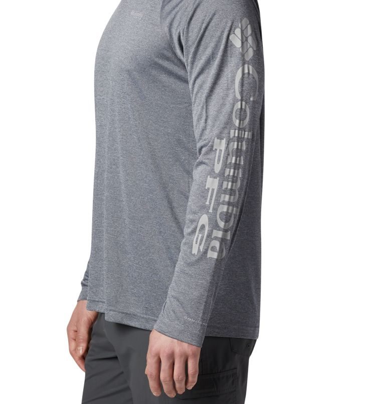 Men's Columbia PFG Terminal Tackle Heather Long Sleeve Sweatshirts Grey | CA-L30C6
