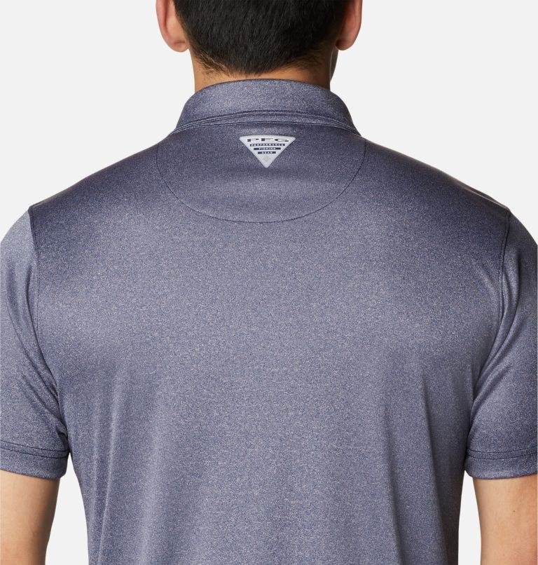 Men's Columbia PFG Terminal Tackle Heather Polo Shirts Navy | CA-NAC38