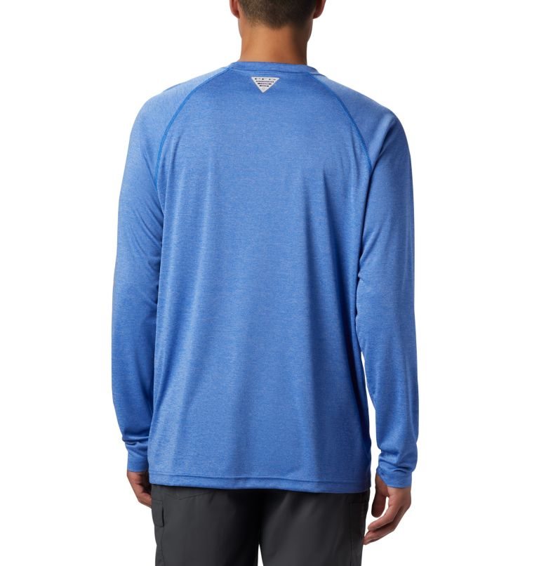 Men's Columbia PFG Terminal Tackle Heather Long Sleeve Sweatshirts Blue | CA-P346C