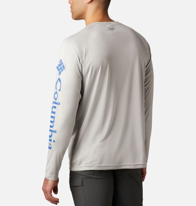 Men's Columbia PFG Terminal Tackle Heather Long Sleeve Sweatshirts Light Grey | CA-XC534