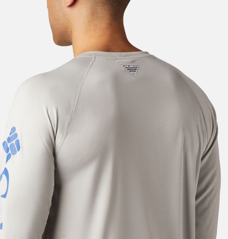 Men's Columbia PFG Terminal Tackle Heather Long Sleeve Sweatshirts Light Grey | CA-XC534