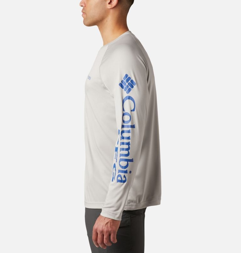 Men's Columbia PFG Terminal Tackle Heather Long Sleeve Sweatshirts Light Grey | CA-XC534