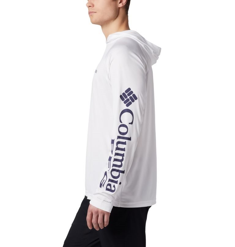 Men's Columbia PFG Terminal Tackle Hoodie White | CA-I61L4