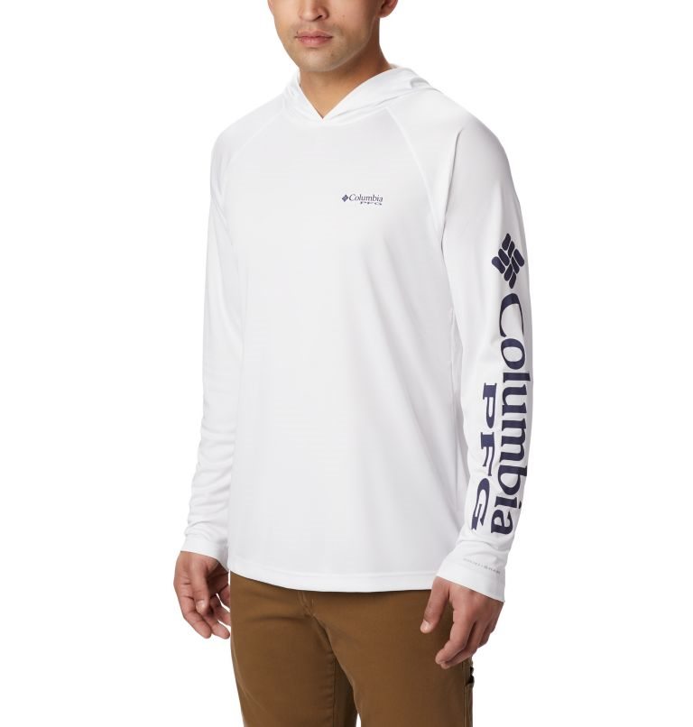 Men\'s Columbia PFG Terminal Tackle Hoodie White | CA-I61L4