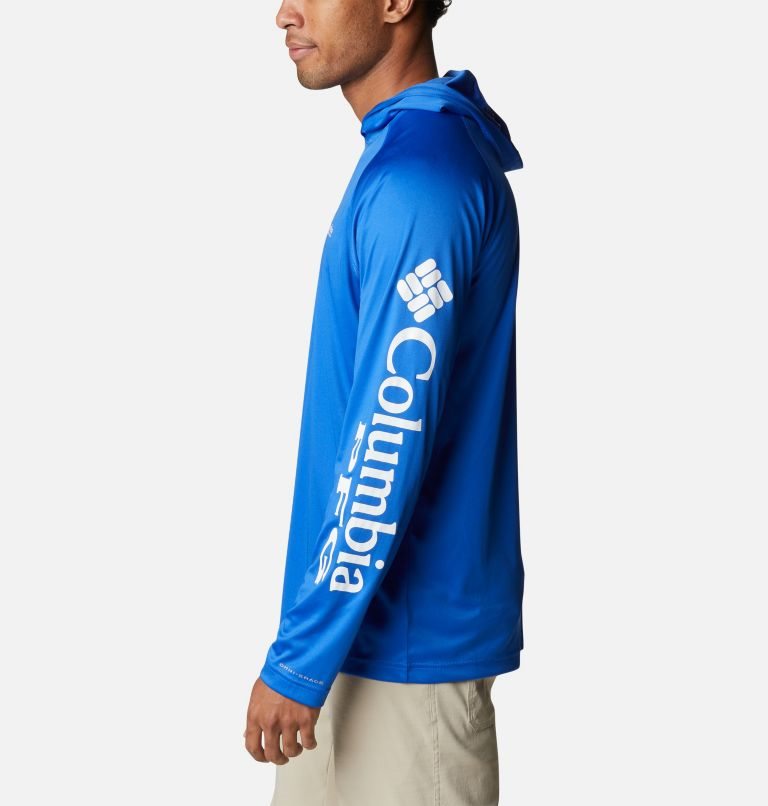 Men's Columbia PFG Terminal Tackle Hoodie Blue | CA-U01C5