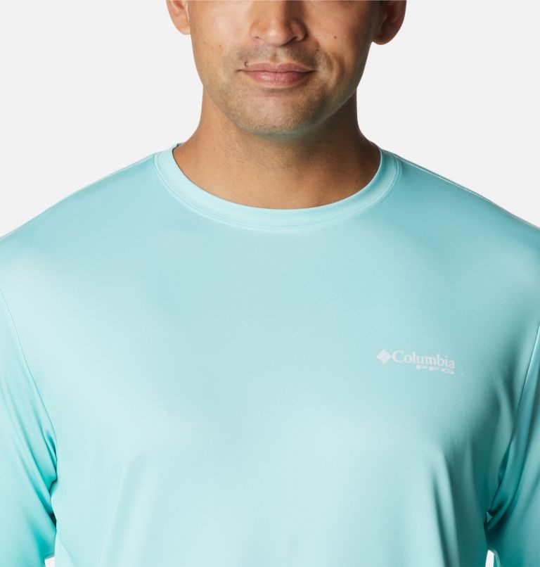 Men's Columbia PFG Terminal Tackle License Plate Long Sleeve Sweatshirts Turquoise | CA-P6814