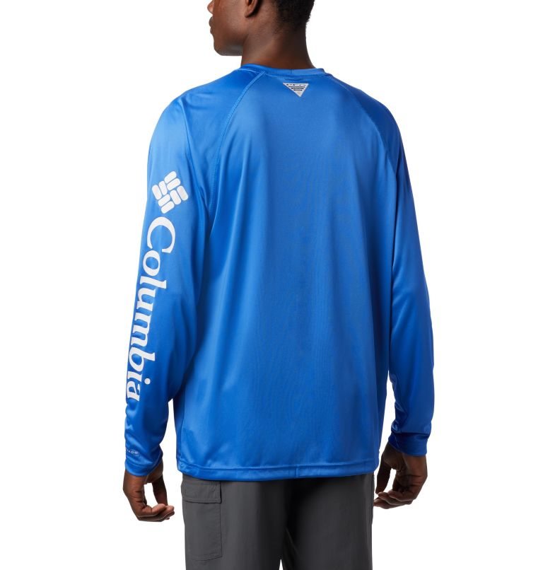 Men's Columbia PFG Terminal Tackle Long Sleeve Sweatshirts Blue | CA-G356L
