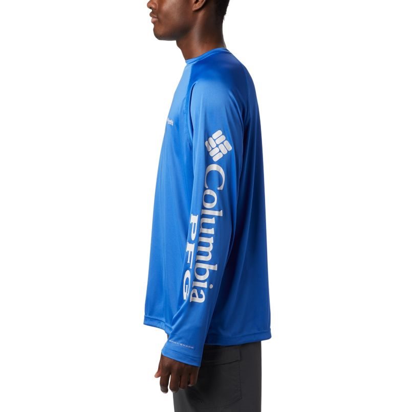 Men's Columbia PFG Terminal Tackle Long Sleeve Sweatshirts Blue | CA-G356L