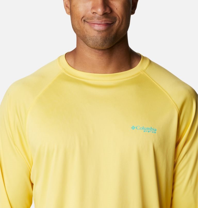 Men's Columbia PFG Terminal Tackle Long Sleeve Sweatshirts Yellow | CA-I413A