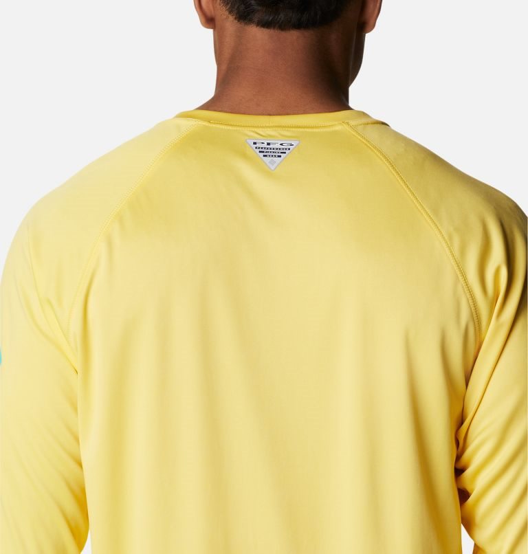 Men's Columbia PFG Terminal Tackle Long Sleeve Sweatshirts Yellow | CA-I413A