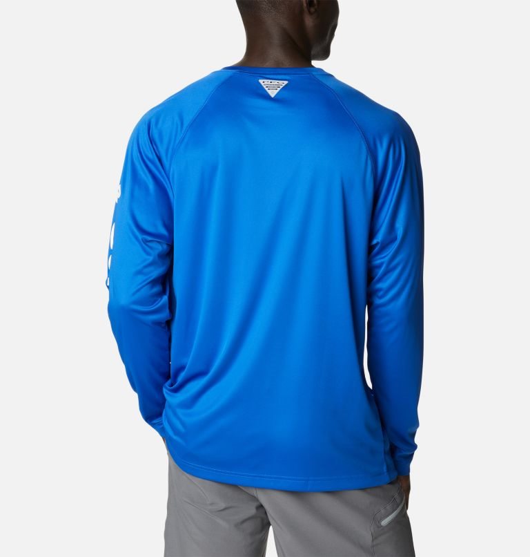 Men's Columbia PFG Terminal Tackle Long Sleeve Sweatshirts Blue | CA-J35A0