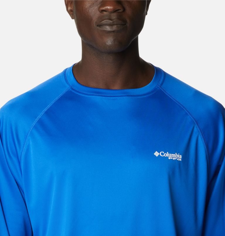 Men's Columbia PFG Terminal Tackle Long Sleeve Sweatshirts Blue | CA-J35A0