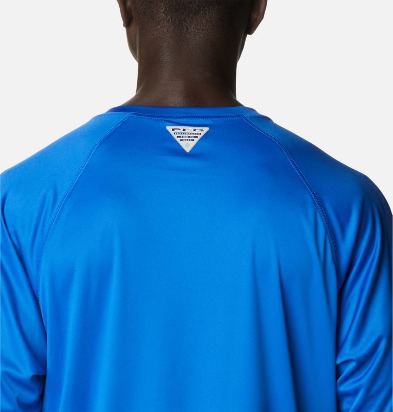 Men's Columbia PFG Terminal Tackle Long Sleeve Sweatshirts Blue | CA-J35A0