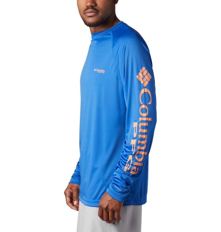Men's Columbia PFG Terminal Tackle Long Sleeve Sweatshirts Blue | CA-J381A