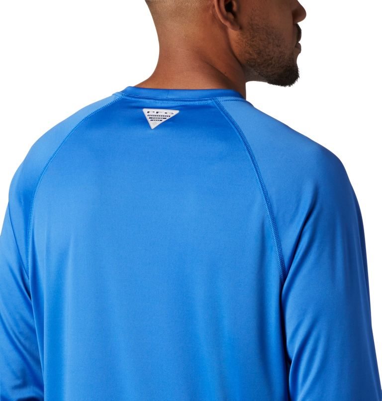 Men's Columbia PFG Terminal Tackle Long Sleeve Sweatshirts Blue | CA-J381A