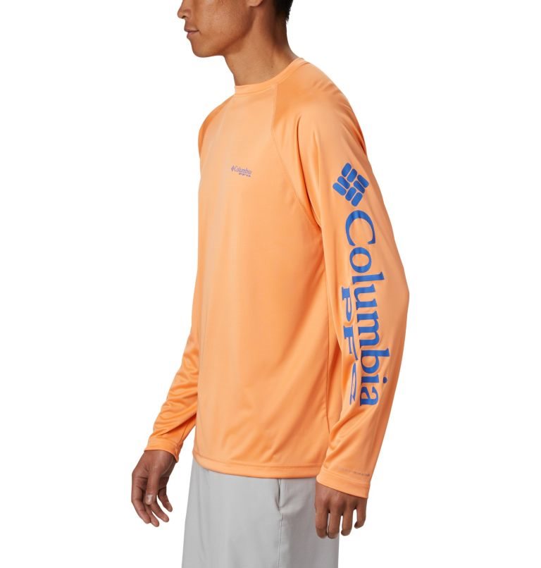 Men's Columbia PFG Terminal Tackle Long Sleeve Sweatshirts Orange | CA-JCAL0