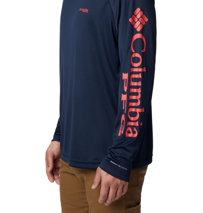 Men's Columbia PFG Terminal Tackle Long Sleeve Sweatshirts Navy | CA-M140C