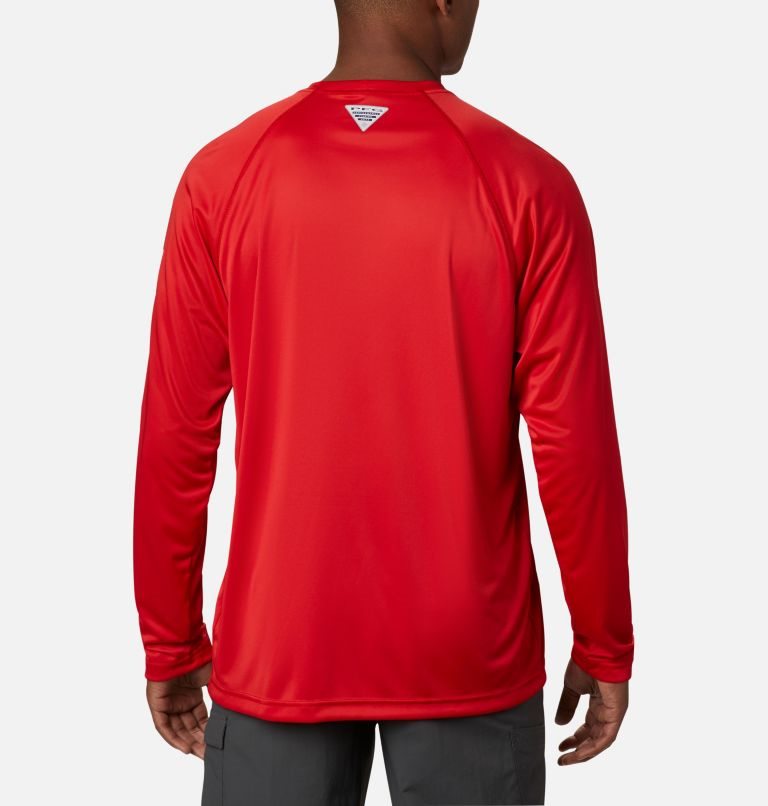 Men's Columbia PFG Terminal Tackle Long Sleeve Sweatshirts Red | CA-O48C3