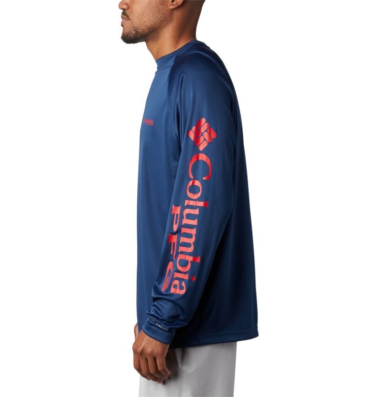 Men's Columbia PFG Terminal Tackle Long Sleeve Sweatshirts Navy | CA-P38L4