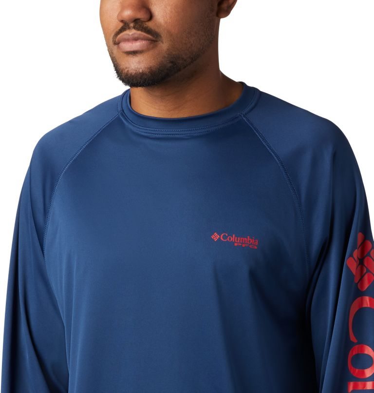 Men's Columbia PFG Terminal Tackle Long Sleeve Sweatshirts Navy | CA-P38L4