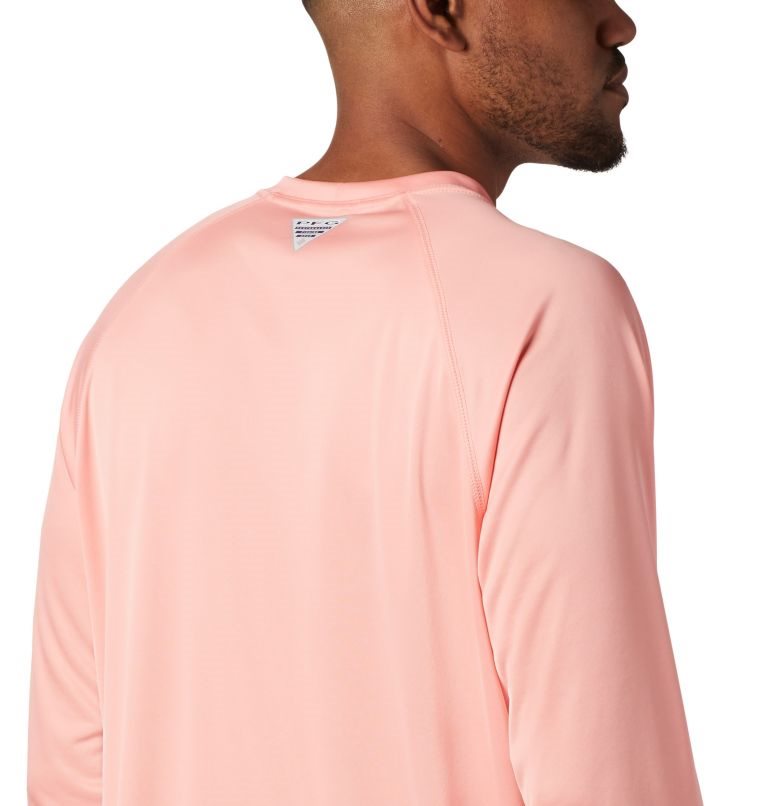 Men's Columbia PFG Terminal Tackle Long Sleeve Sweatshirts Pink | CA-U8C53