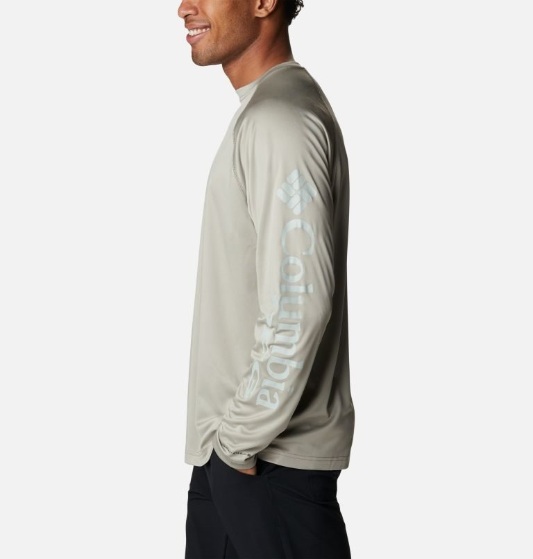 Men's Columbia PFG Terminal Tackle Long Sleeve Sweatshirts Grey | CA-X8C13