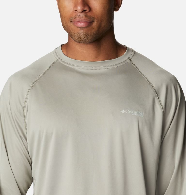 Men's Columbia PFG Terminal Tackle Long Sleeve Sweatshirts Grey | CA-X8C13