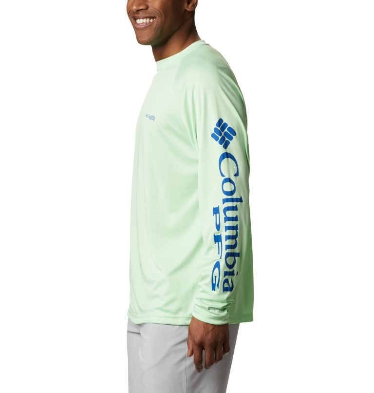 Men's Columbia PFG Terminal Tackle Long Sleeve Sweatshirts Mint | CA-Y0156