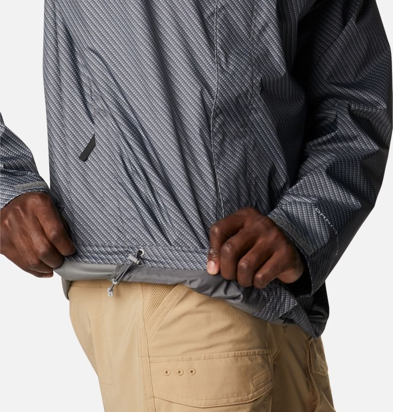 Men's Columbia PFG Terminal Tackle Shell Rain Jackets Grey | CA-E8L64