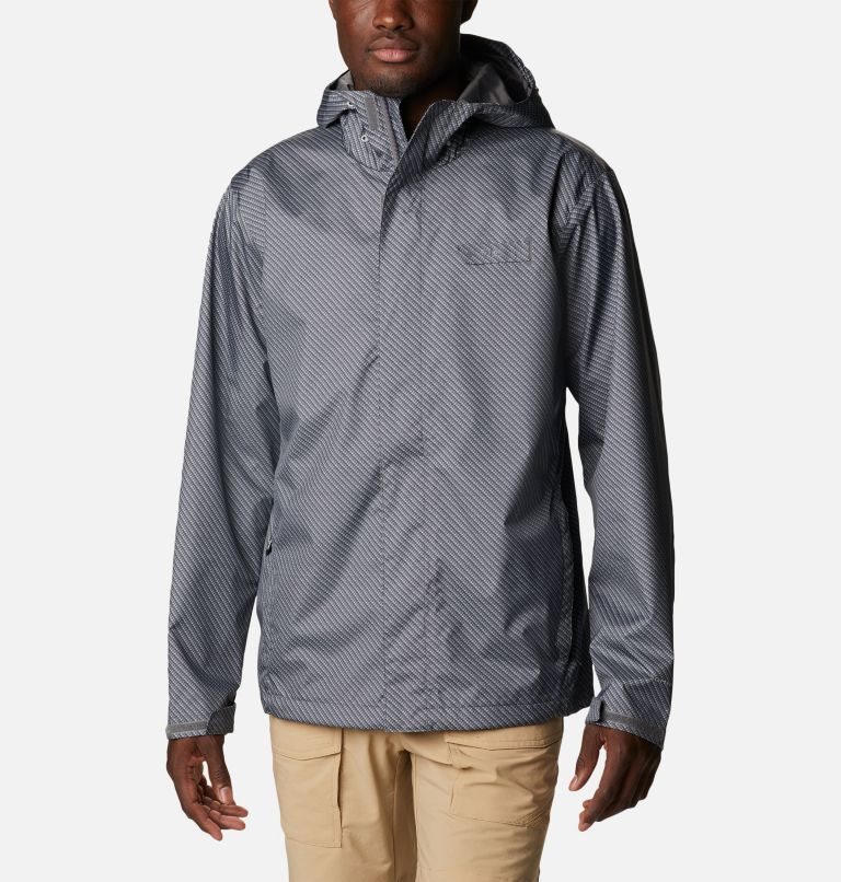 Men\'s Columbia PFG Terminal Tackle Shell Rain Jackets Grey | CA-E8L64