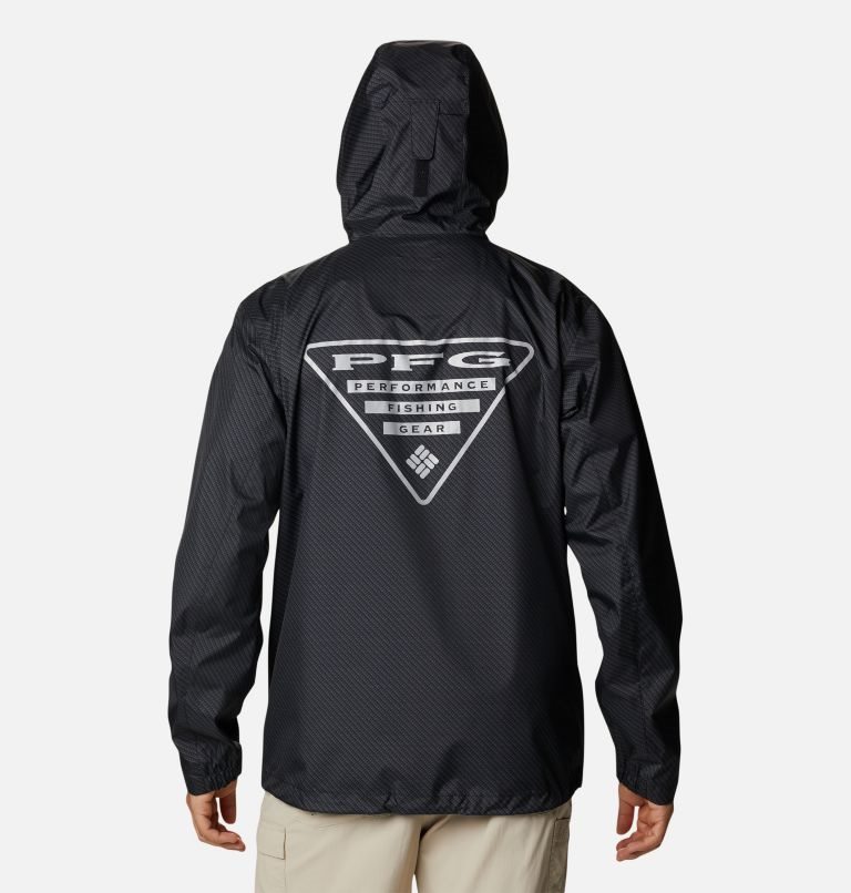Men's Columbia PFG Terminal Tackle Shell Rain Jackets Black | CA-KCL60
