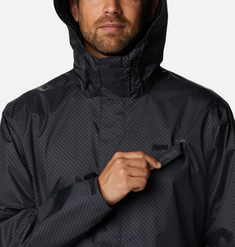 Men's Columbia PFG Terminal Tackle Shell Rain Jackets Black | CA-KCL60