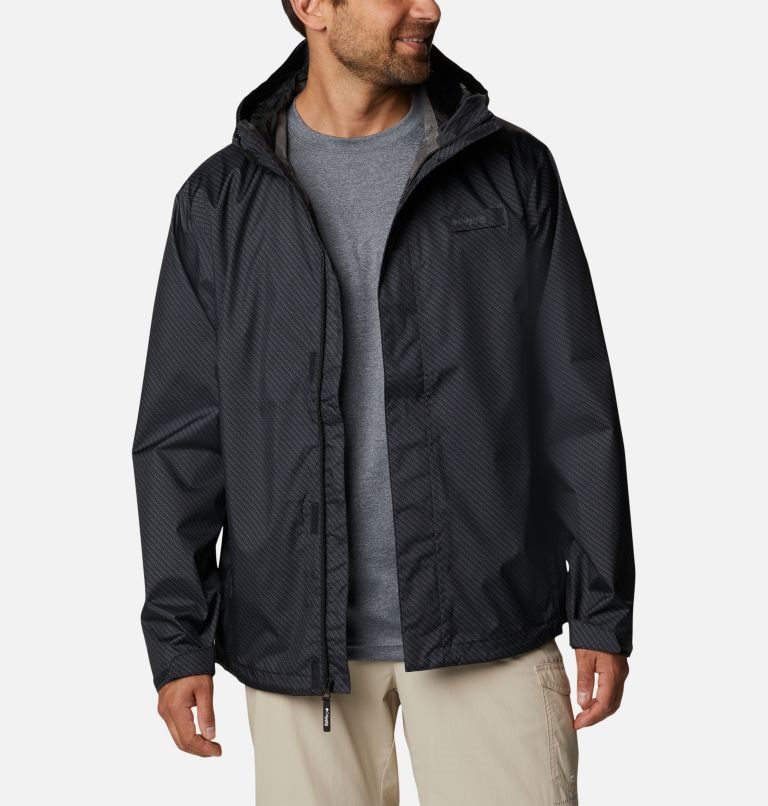 Men's Columbia PFG Terminal Tackle Shell Rain Jackets Black | CA-KCL60