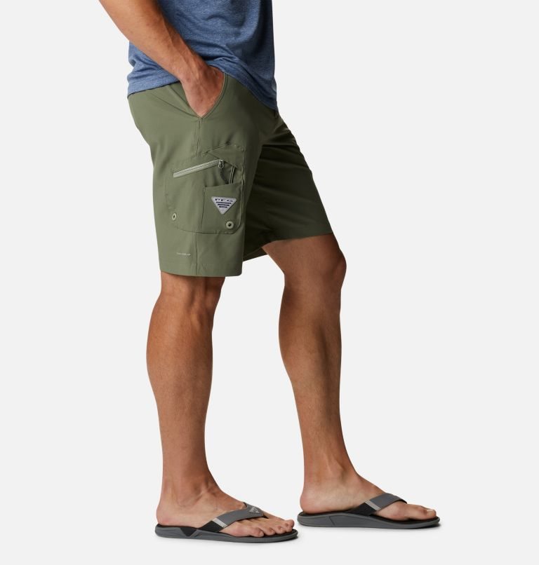 Men's Columbia PFG Terminal Tackle Shorts Olive | CA-G3L08