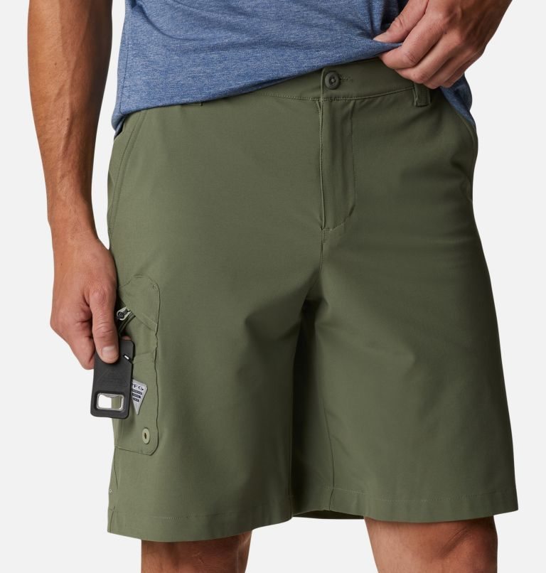 Men's Columbia PFG Terminal Tackle Shorts Olive | CA-G3L08