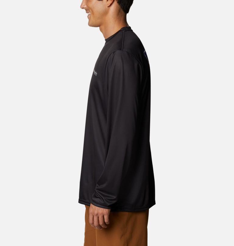 Men's Columbia PFG Terminal Tackle State Triangle Long Sleeve Sweatshirts Black | CA-O5806