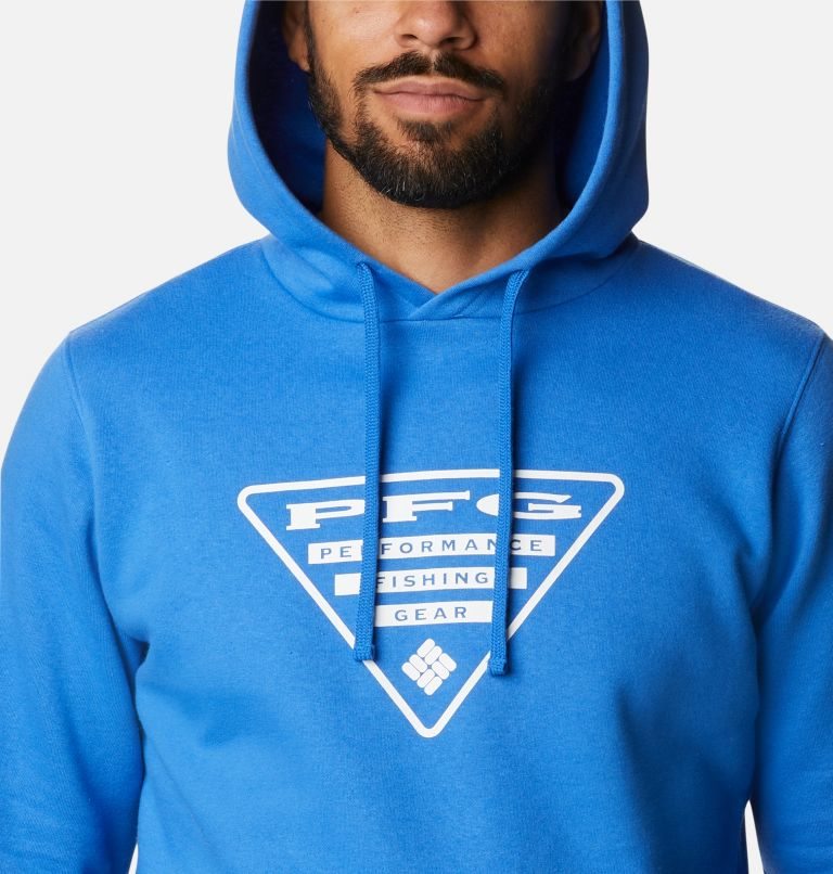 Men's Columbia PFG Triangle II Hoodie Blue | CA-C4A5L