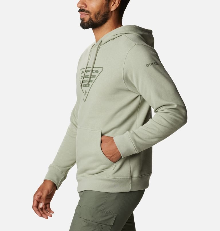 Men's Columbia PFG Triangle II Hoodie Grey | CA-H48L5