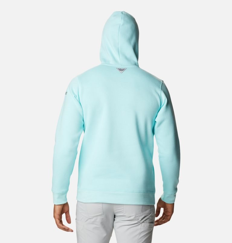 Men's Columbia PFG Triangle II Hoodie Turquoise | CA-RL386