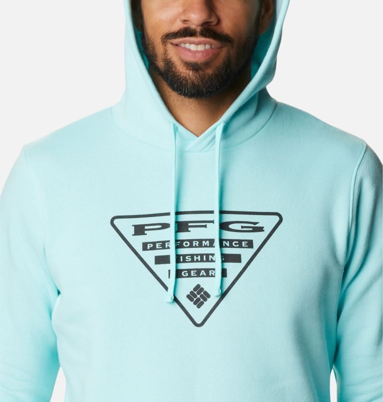 Men's Columbia PFG Triangle II Hoodie Turquoise | CA-RL386